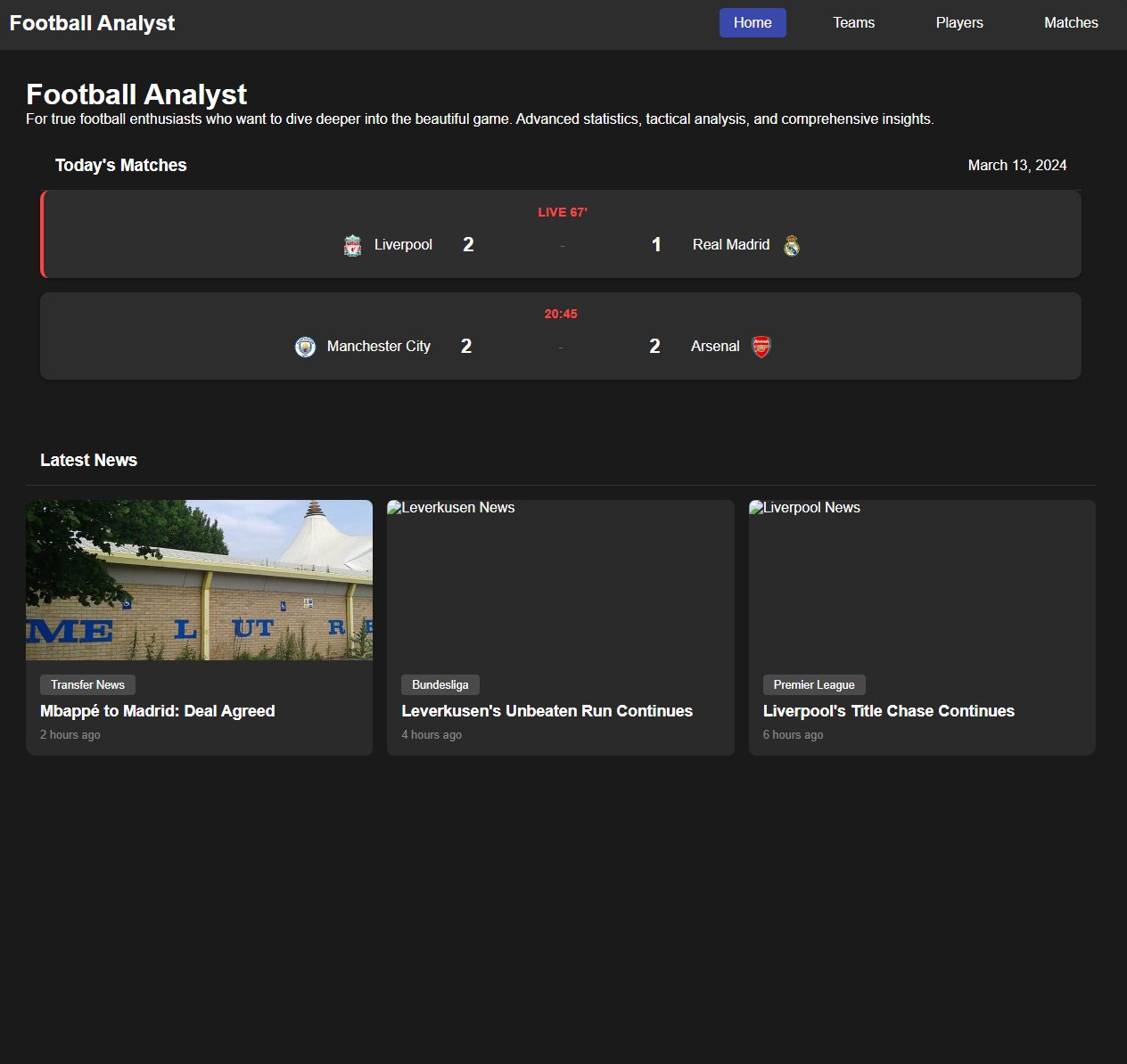Soccer Analytics Site